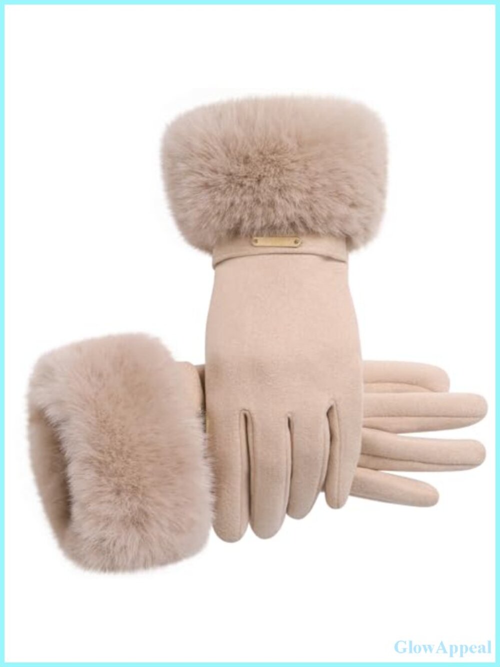 Winter Gloves for Women Touch Screen Thick Faux Fur Cuffs Warm One Size